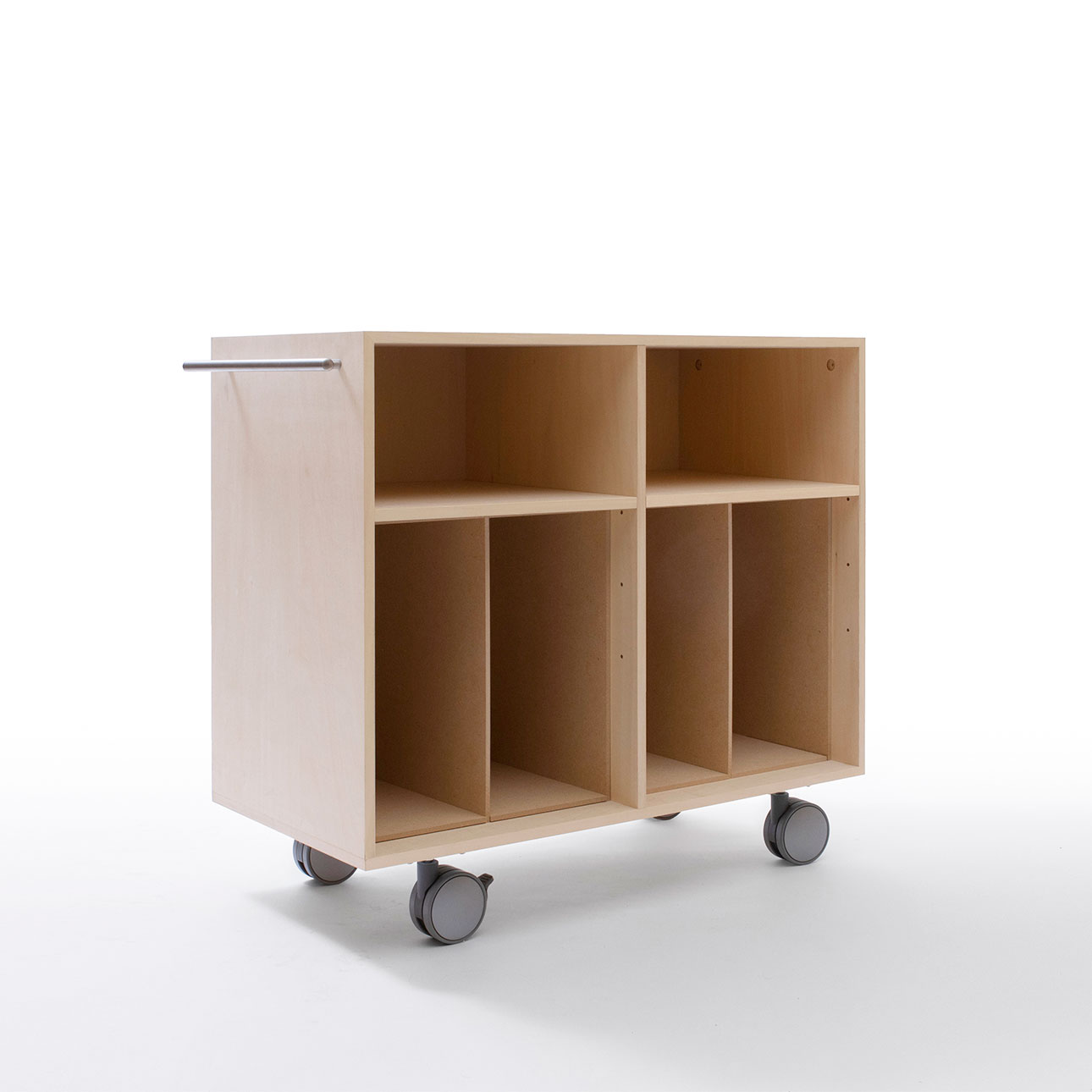 Storage Cart キャスター付き収納カート パーティションインナー レコード収納カート 仕切り付き 2列 ミドルタイプ