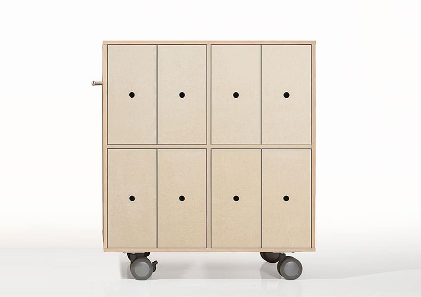 キャスター付き ファイルボックス 2段×4列