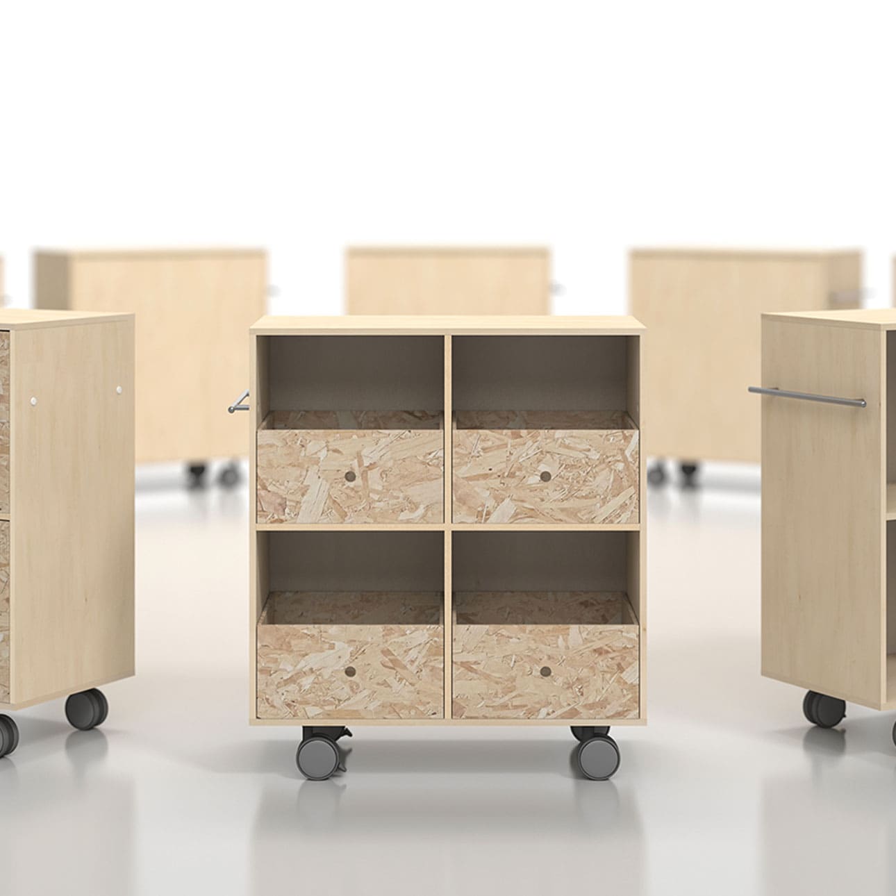 Storage Cart キャスター付き収納カート 標準タイプ 玩具箱 2段×2列