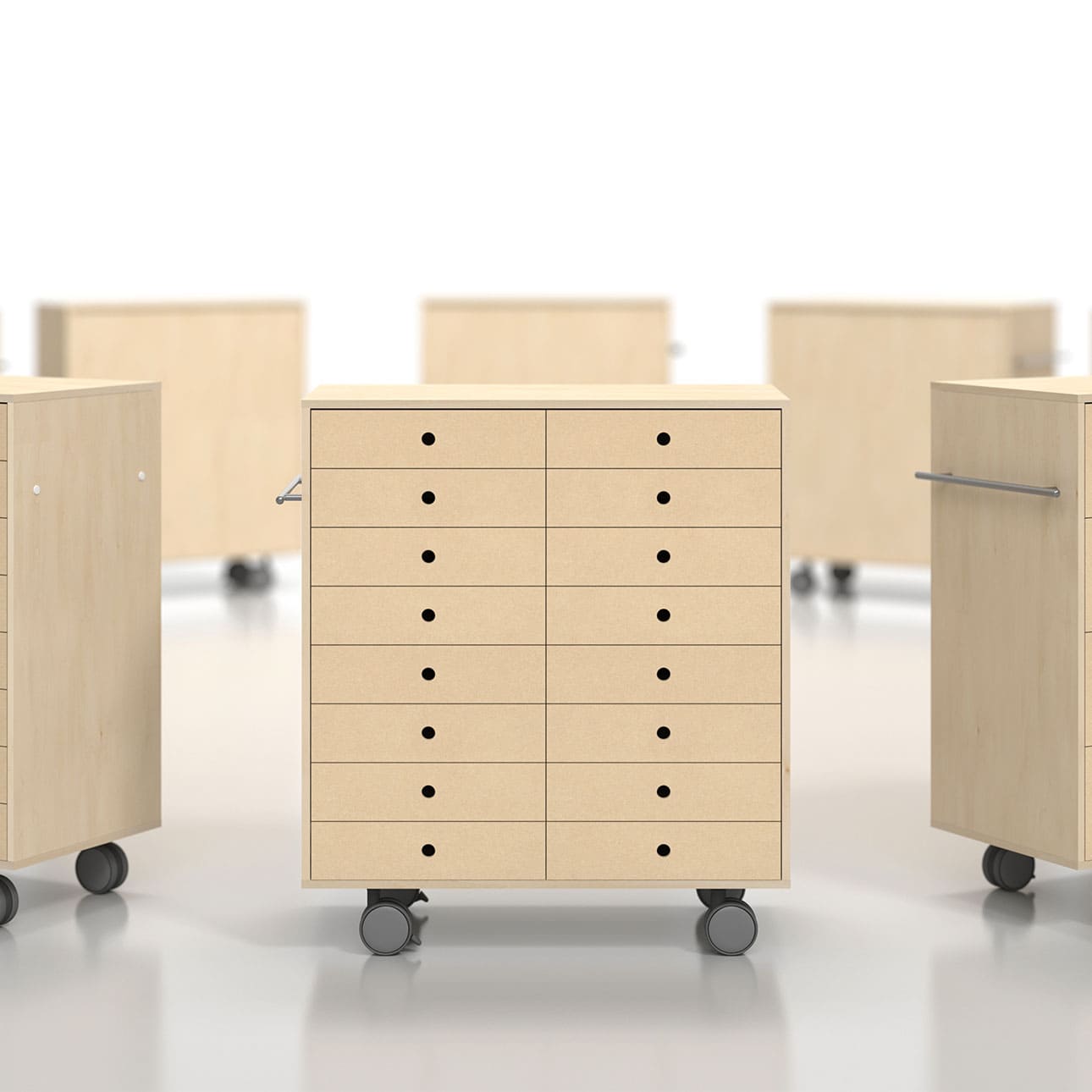 Storage Cart  キャスター付き収納カート 標準タイプ A4書類引き出し収納カート 浅め