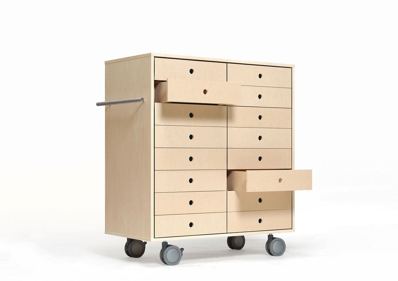 Storage Cart  キャスター付き収納カート 標準タイプ A4書類引き出し収納カート 浅め