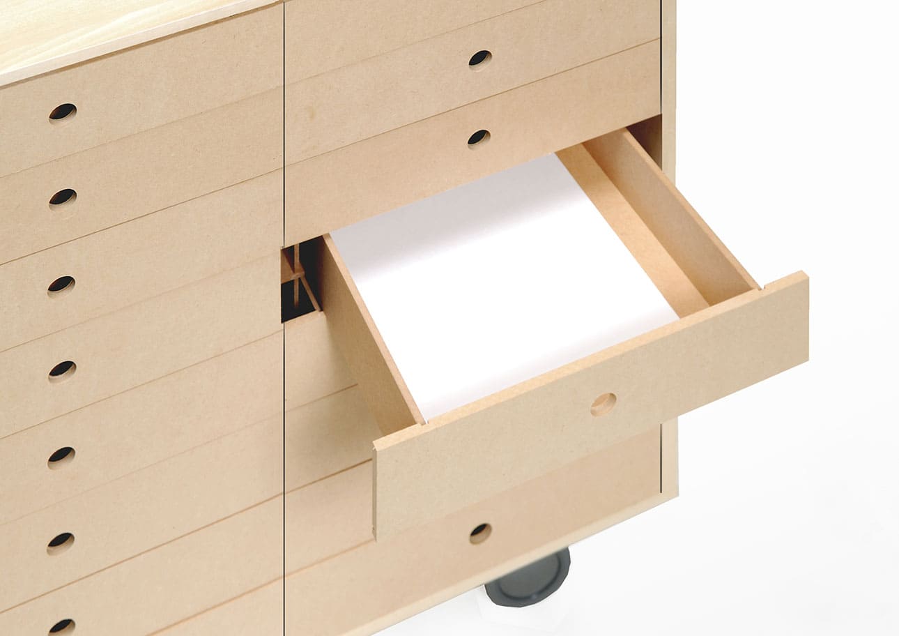 Storage Cart  キャスター付き収納カート 標準タイプ A4書類引き出し収納カート 浅め