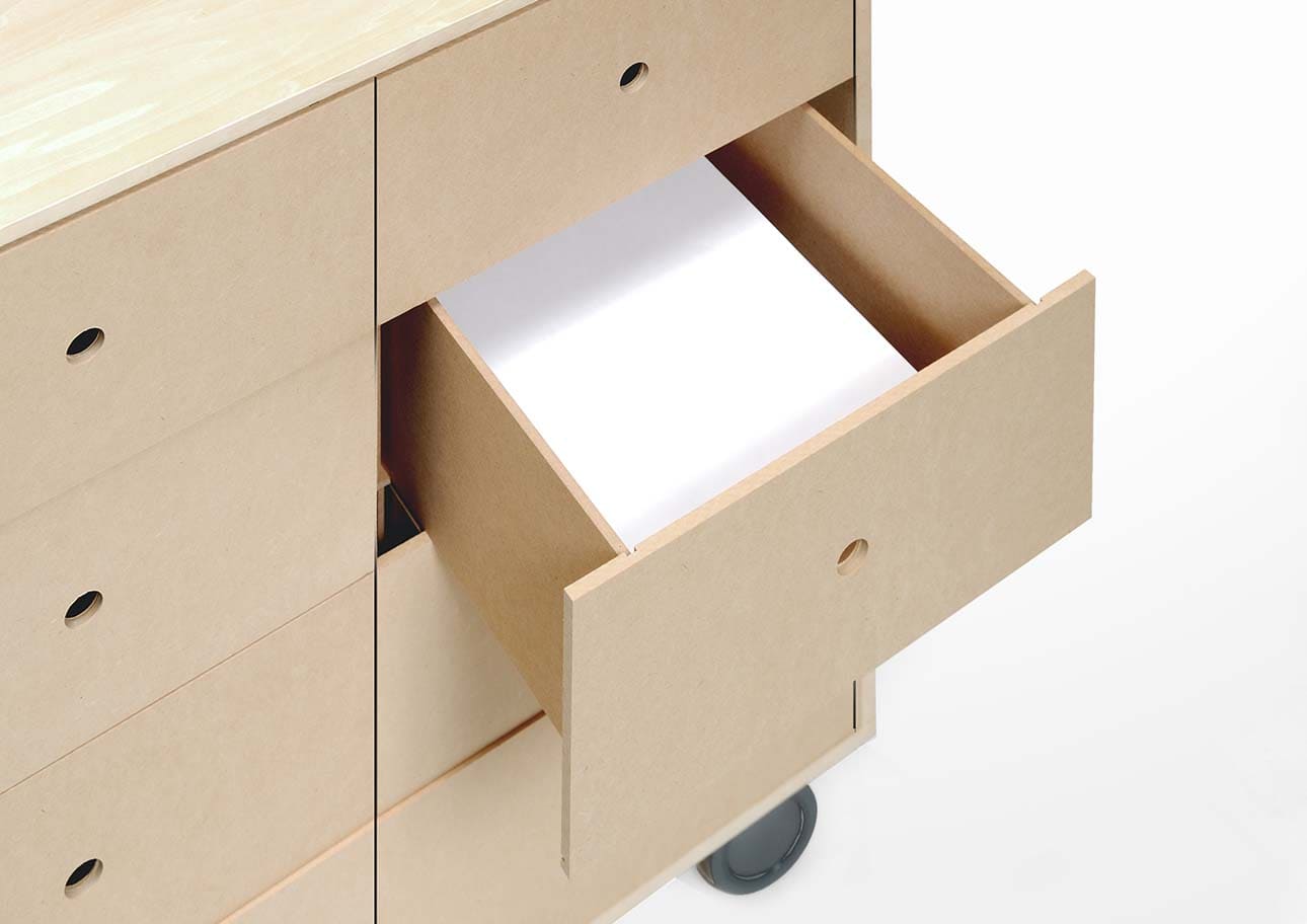 Storage Cart  キャスター付き収納カート 標準タイプ A4書類引き出し収納カート 深め