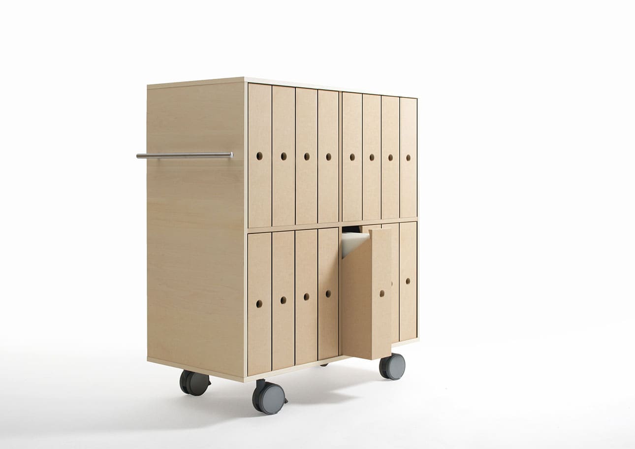 Storage Cart  キャスター付き収納カート 標準タイプ ファイルボックス 2段×8列