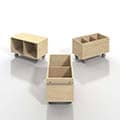 Storage Cart キャスター付き収納カート ロータイプ LPレコード収納カート(上部開放)2コマタイプ
