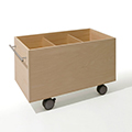 Storage Cart  キャスター付き収納カート  ロータイプ  LPレコード収納カート（上部開放）3コマタイプ