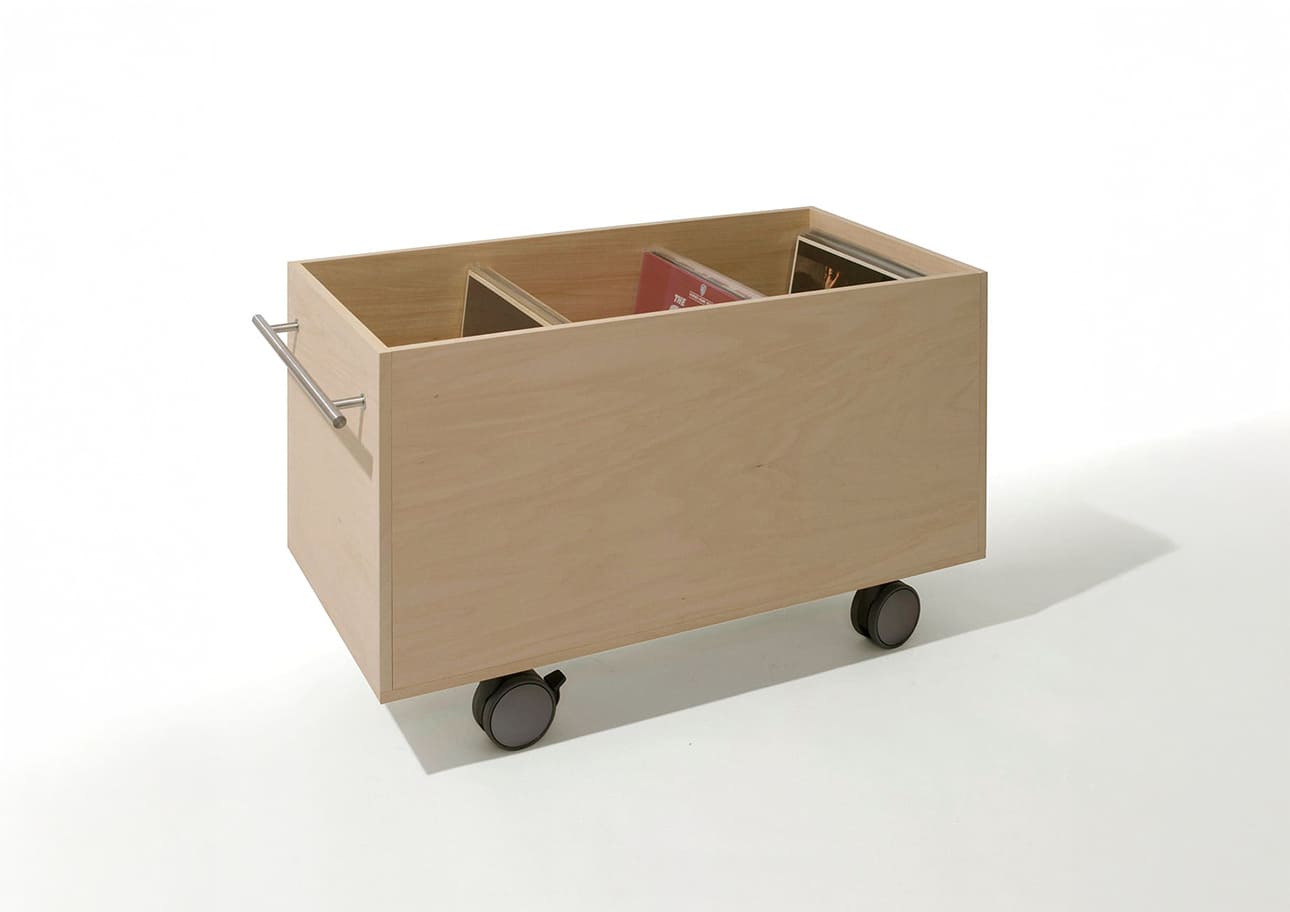 Storage Cart  キャスター付き収納カート  ロータイプ  LPレコード収納カート（上部開放）3コマタイプ