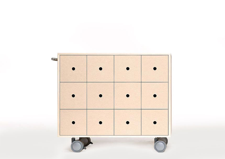 キャスター付き CD引き出し収納カート ミドルタイプ