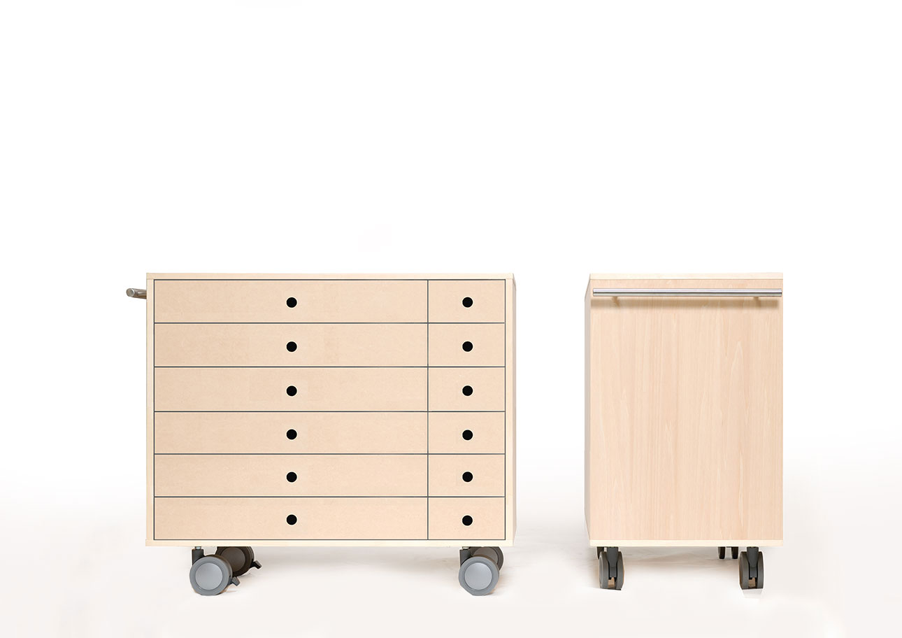 Storage Cart  キャスター付き収納カート A3書類引き出し収納カート ミドルタイプ