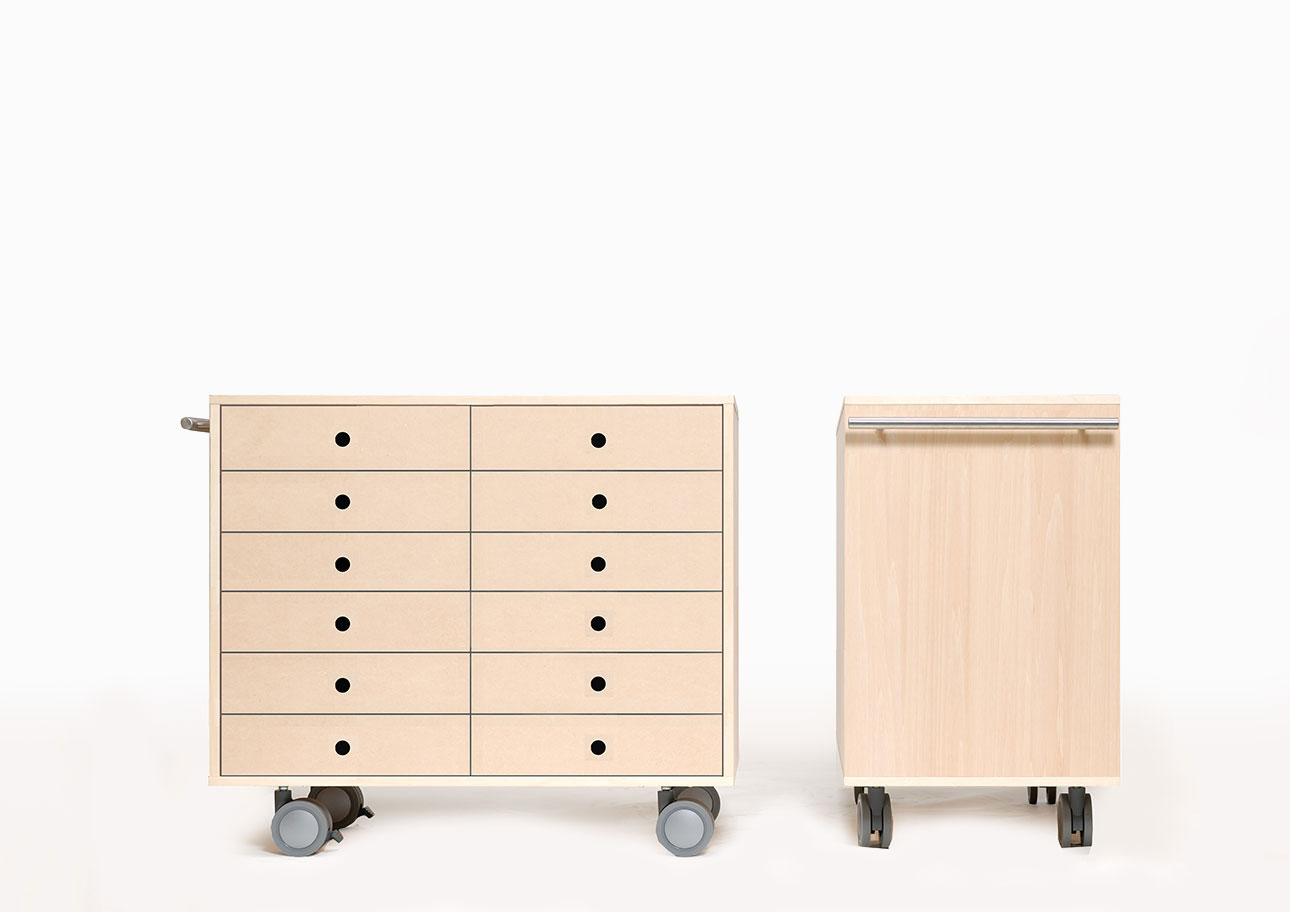 Storage Cart  キャスター付き収納カート A4書類引き出し収納カート ミドルタイプ