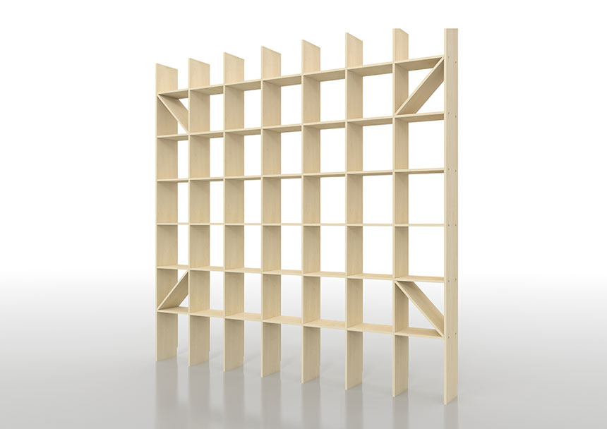 壁一面の本棚 奥行250mm