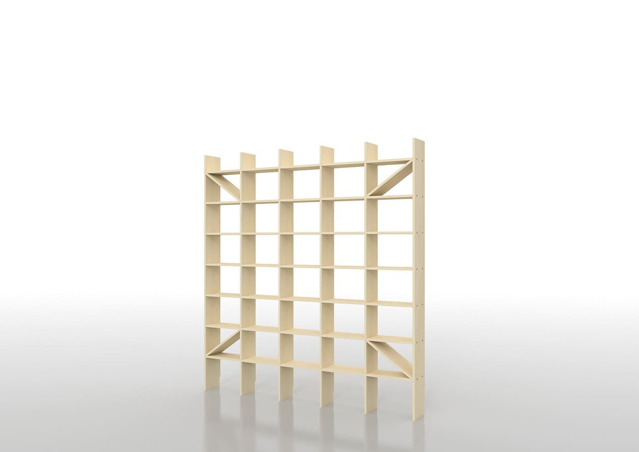 Shelf 壁一面のA5判本棚 奥行180mm 縦8コマ×横5コマ