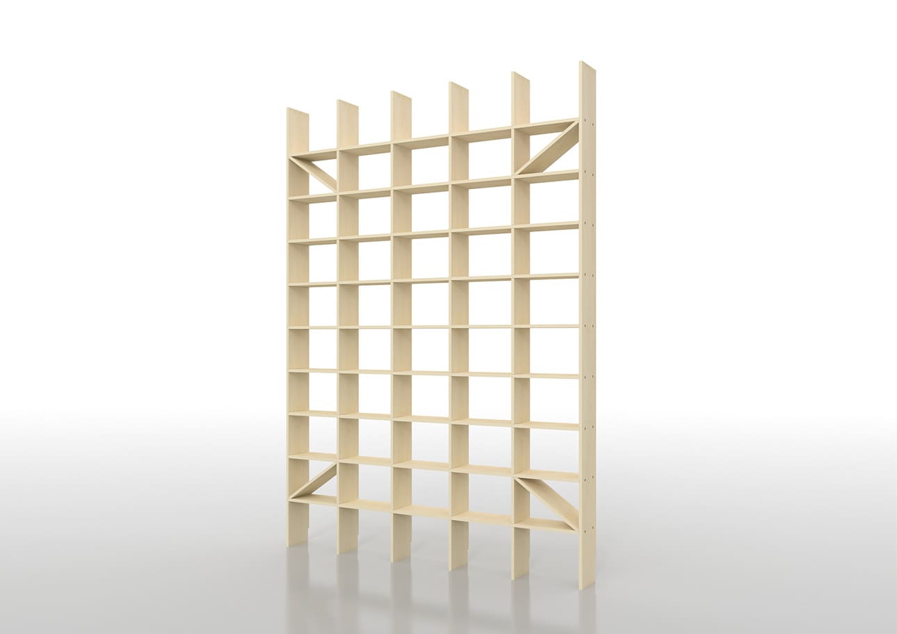 Shelf 壁一面のA5判本棚 奥行180mm 縦10コマ×横5コマ