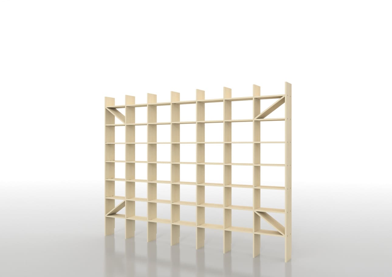 Shelf 壁一面のA5判本棚 奥行180mm 縦8コマ×横7コマ