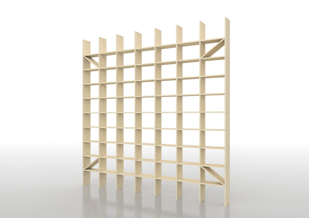 Shelf 壁一面のA5判本棚 奥行180mm 縦10コマ×横7コマ