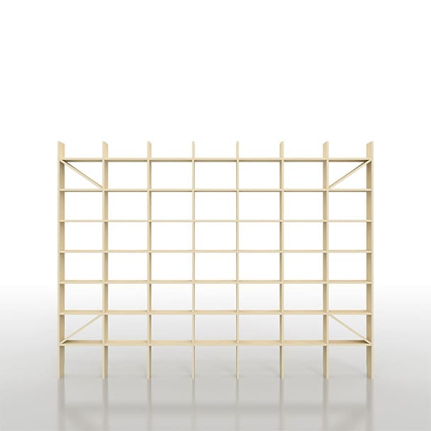 SLF-A5-2400-1800 壁一面のA5判本棚 奥行180mm 縦8コマ×横7コマ