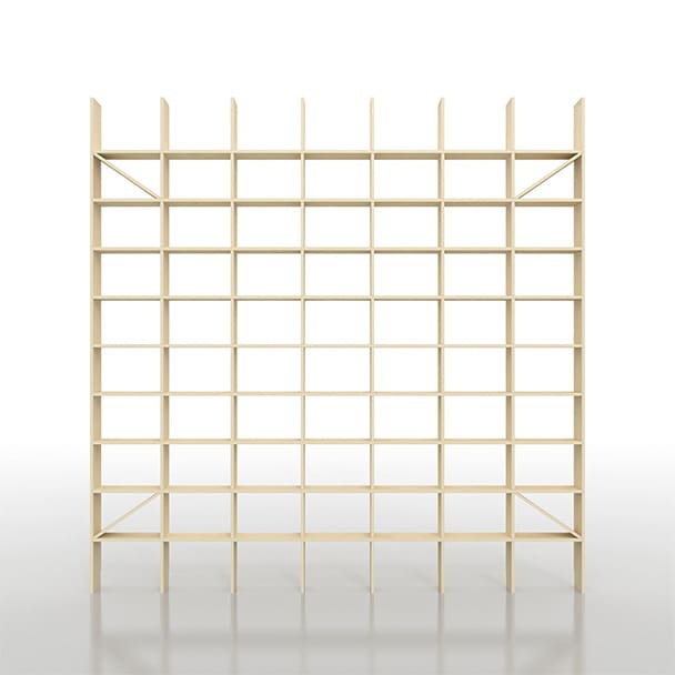 SLF-A5-2400-2400 壁一面のA5判本棚 奥行180mm 縦10コマ×横7コマ