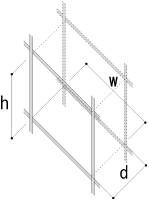 棚内部有効寸法 / Shelf 壁一面のA5判本棚 奥行180mm