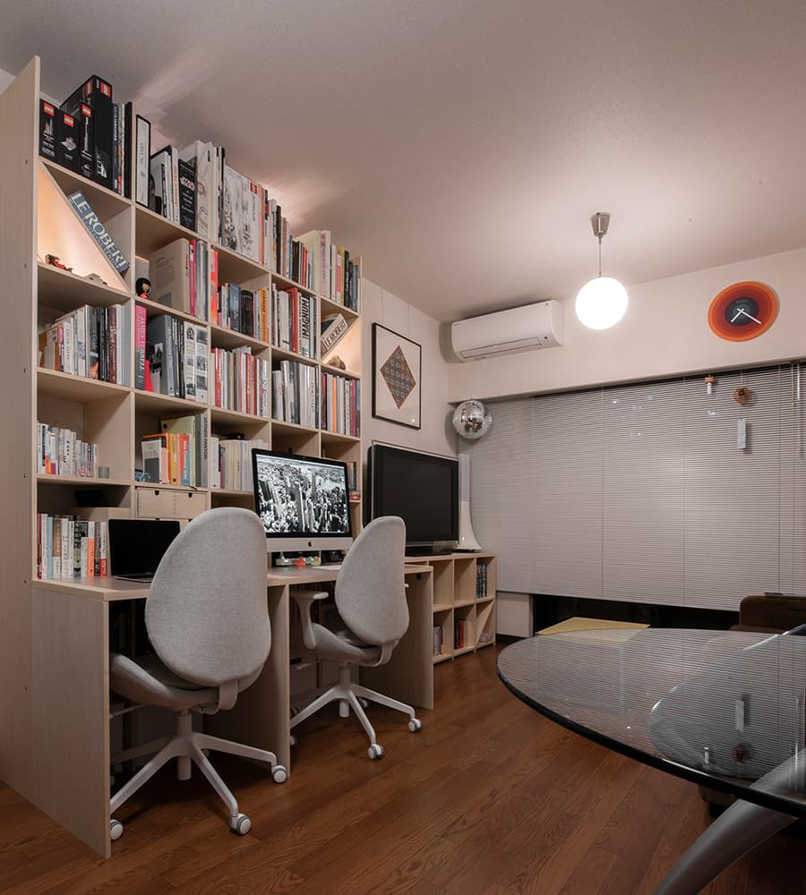 デスク付き壁面収納 オフィス家具|本棚付きデスクの通販はマルゲリータ