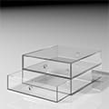 Shelf アクリル A4書類収納引き出し 2段（本棚 奥行350mm専用）