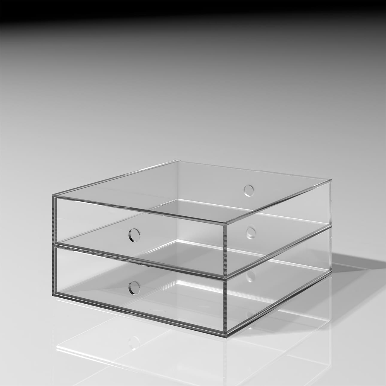 Shelf アクリル A4書類収納引き出し 2段（本棚 奥行350mm専用）