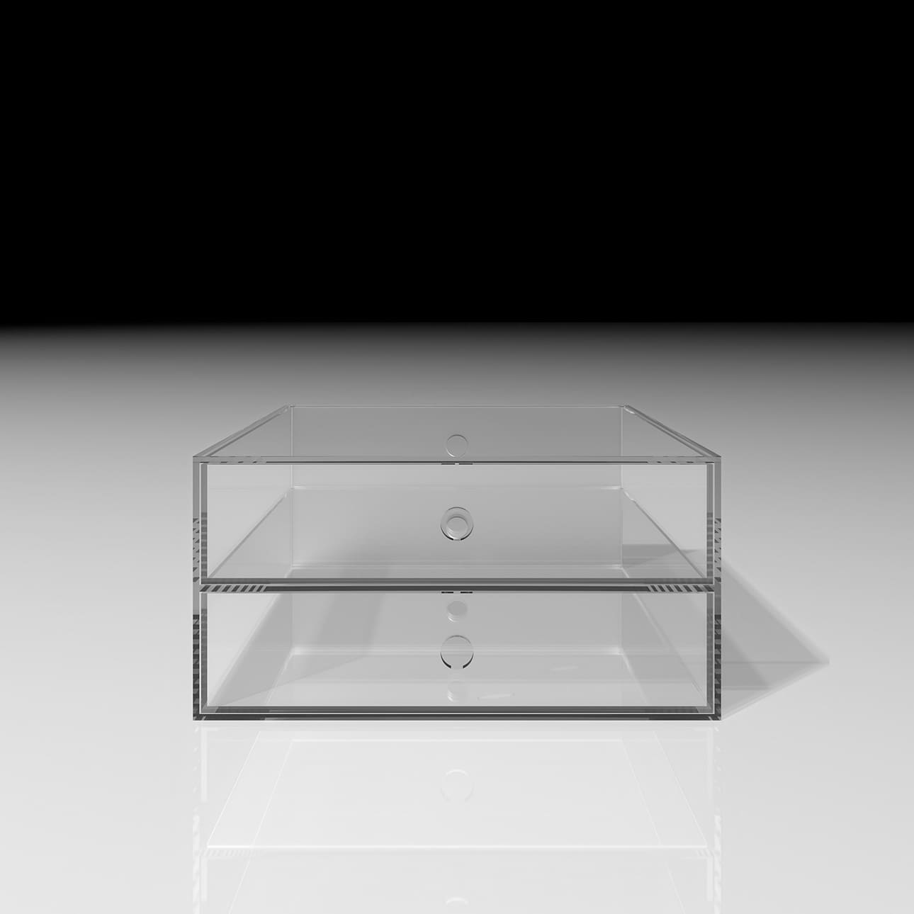 Shelf アクリル A4書類収納引き出し 2段（本棚 奥行350mm専用）