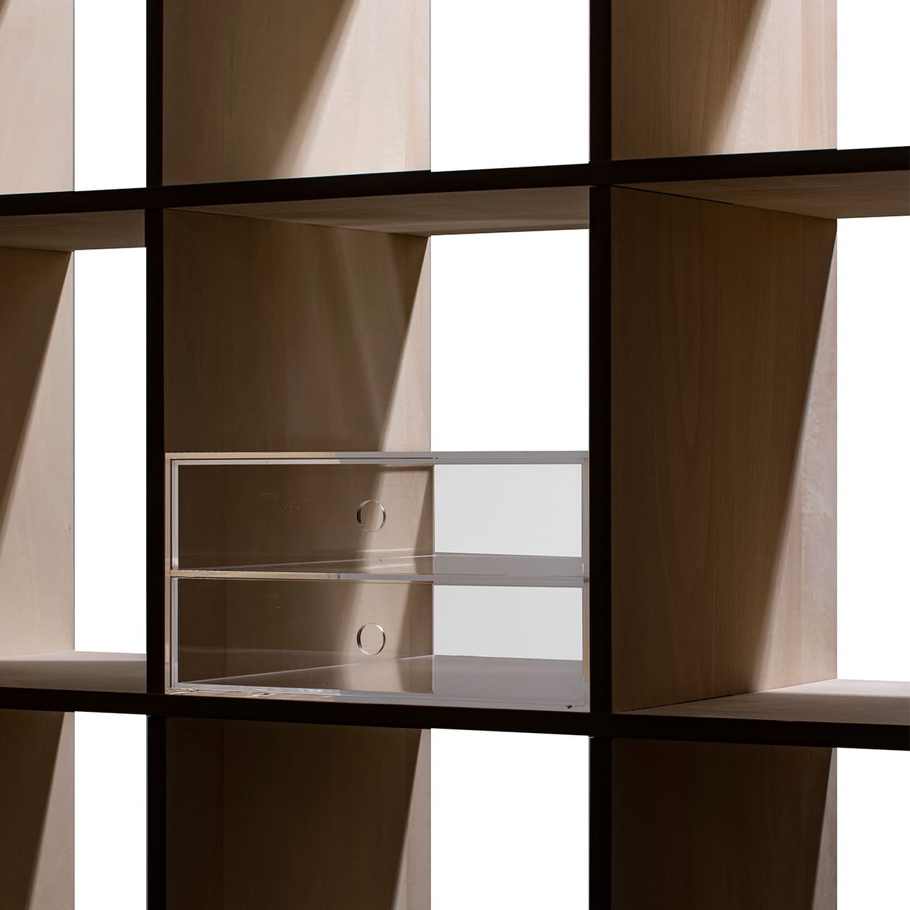 Shelf アクリル A4書類収納引き出し 2段（本棚 奥行350mm専用）