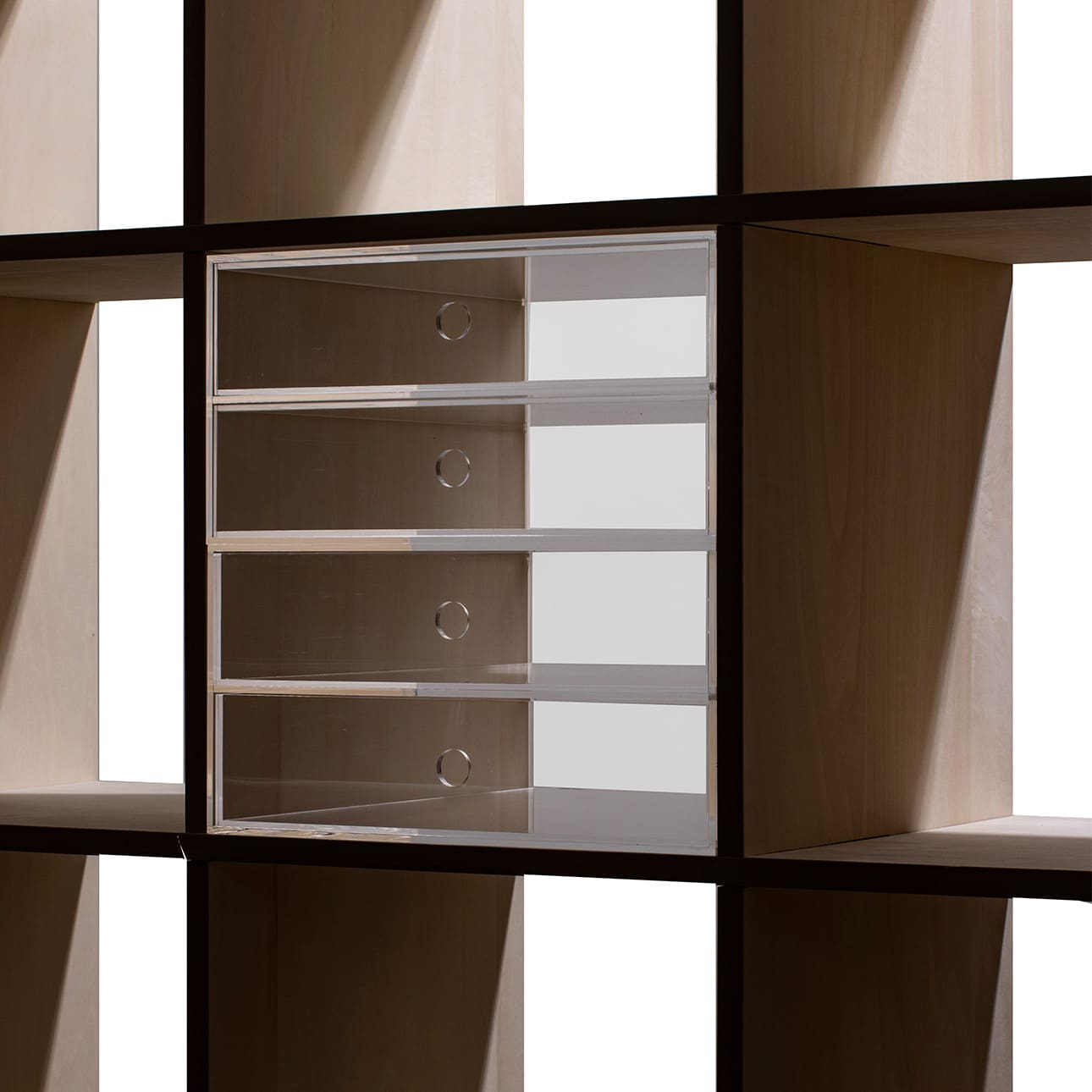 Shelf アクリル A4書類収納引き出し 2段（本棚 奥行350mm専用）