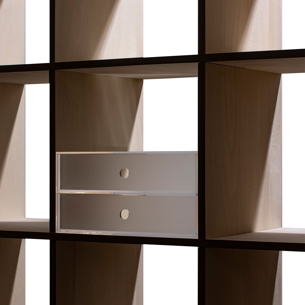 Shelf アクリル A4書類収納引き出し 2段（本棚 奥行350mm専用）