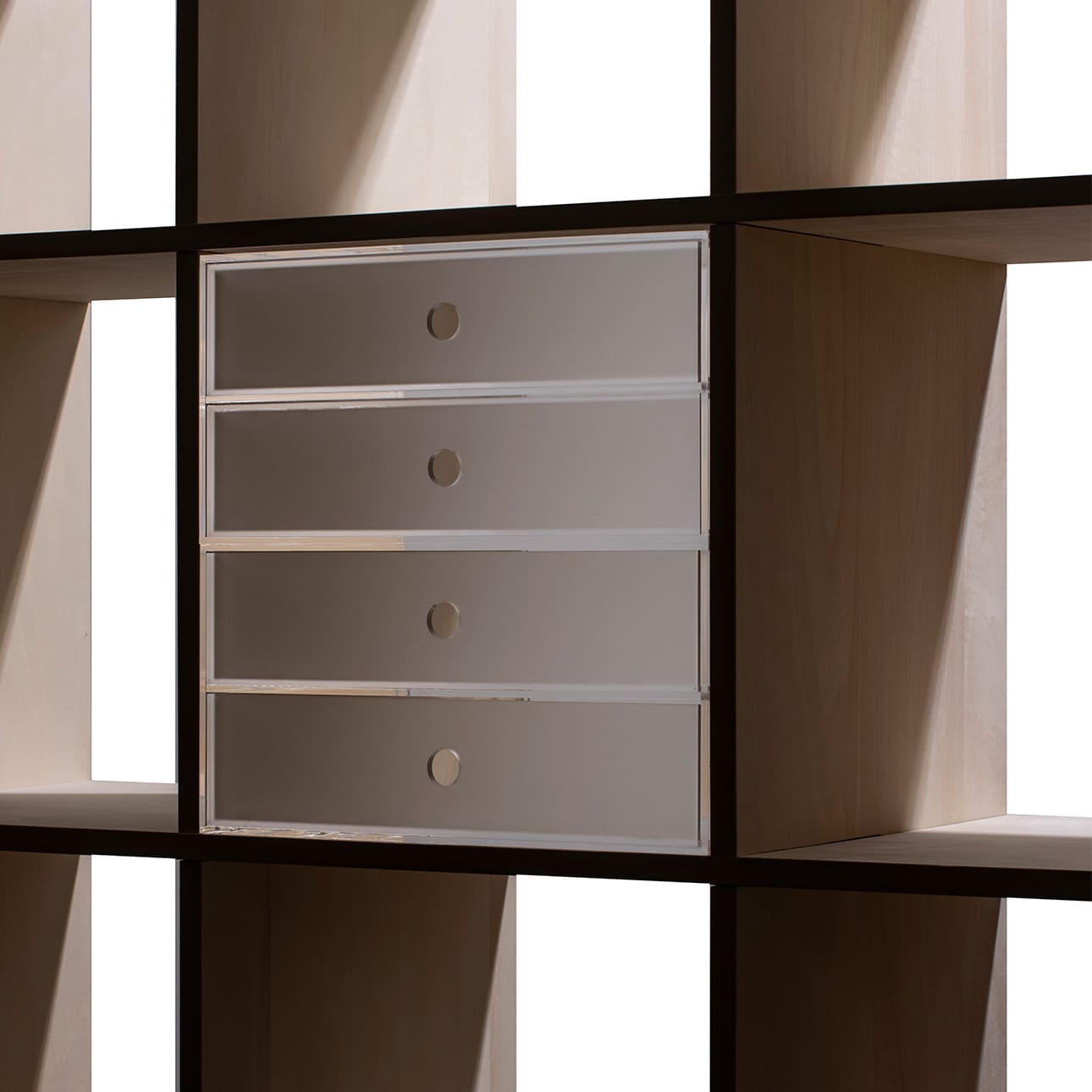 Shelf アクリル A4書類収納引き出し 2段（本棚 奥行350mm専用）