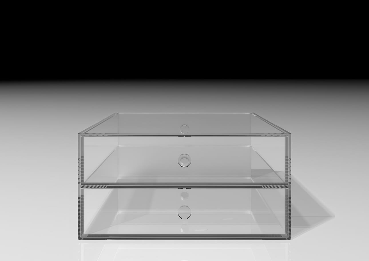 Shelf アクリル A4書類収納引き出し 2段（本棚 奥行350mm専用）