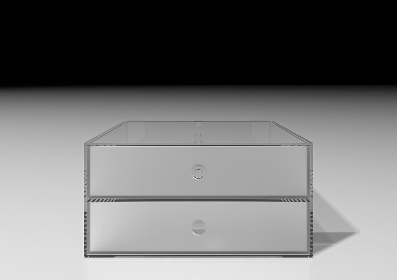 Shelf アクリル A4書類収納引き出し 2段（本棚 奥行350mm専用）