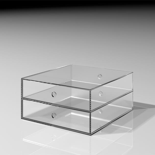 アクリル A4書類収納引き出し 2段