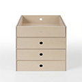 Shelf A4書類収納引き出し 4段（本棚 奥行350mm専用）