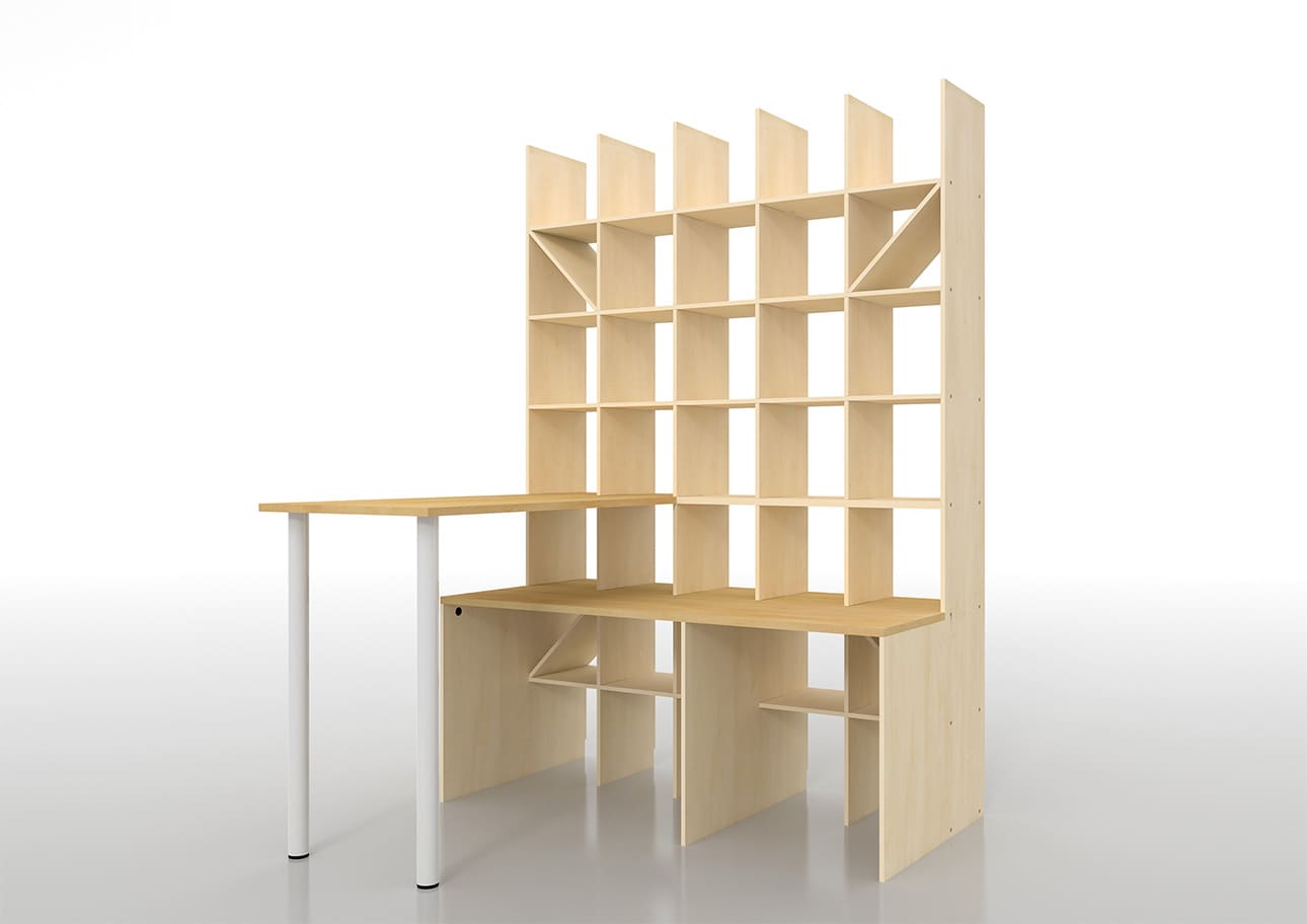 Shelf スタンディングデスク+カウンター付き本棚 奥行350mm 縦7コマ×横5コマ