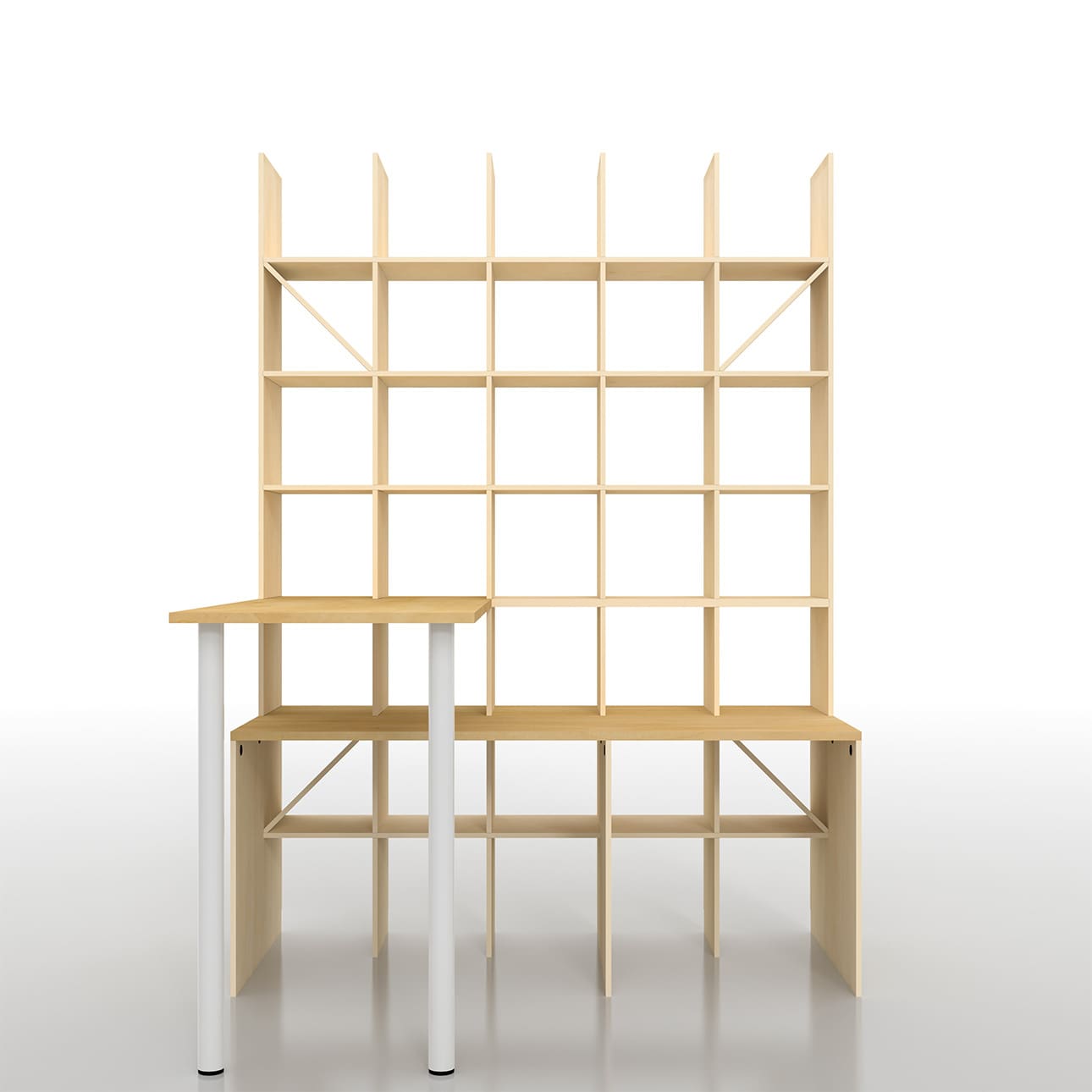 スタンディングテーブル付き本棚 立ち机 スタンディングデスク ハイデスク