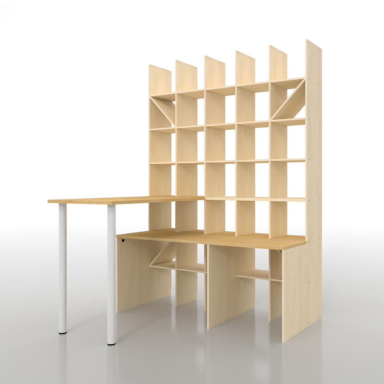 スタンディングテーブル付き本棚 立ち机 スタンディングデスク ハイデスク