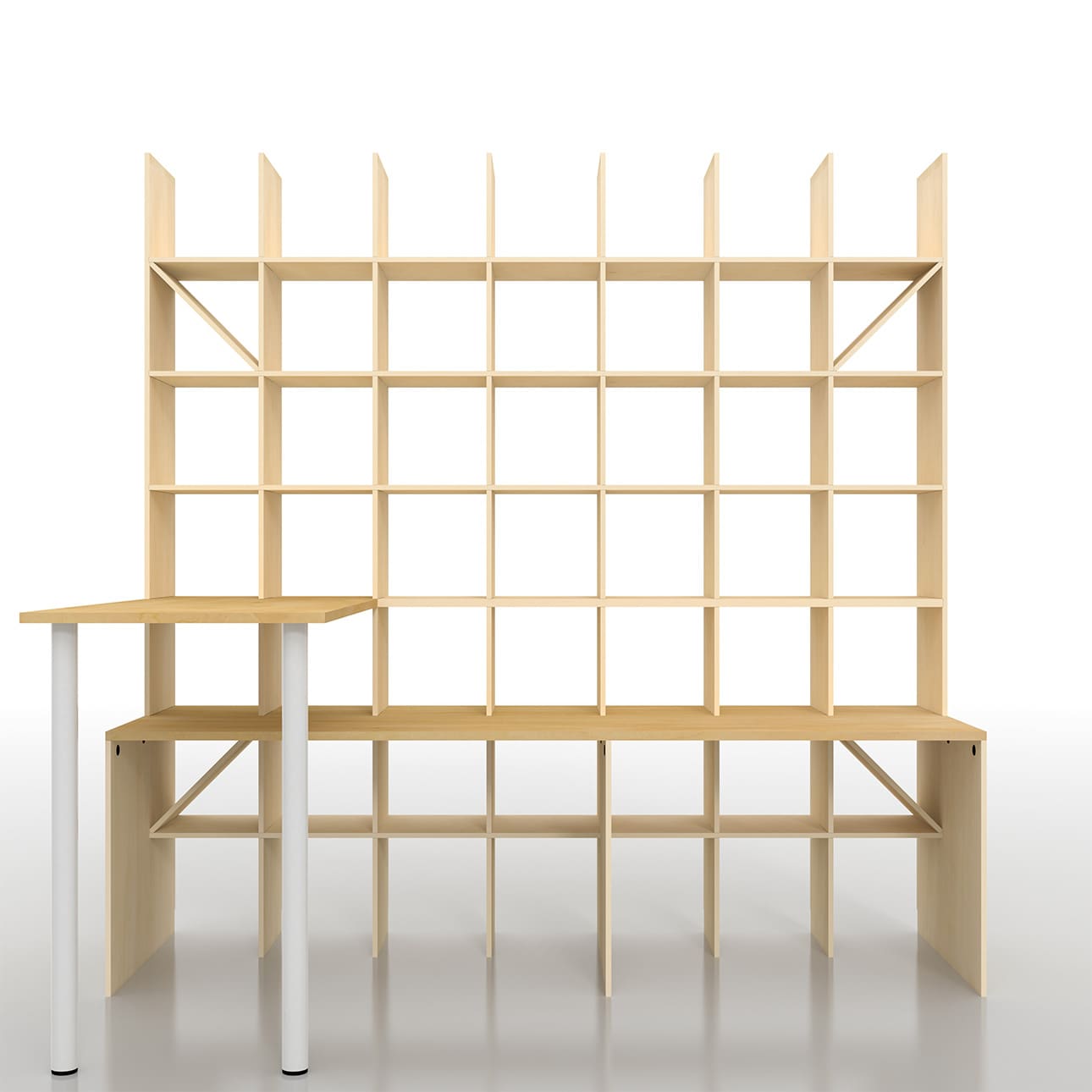 スタンディングテーブル付き本棚 立ち机 スタンディングデスク ハイデスク