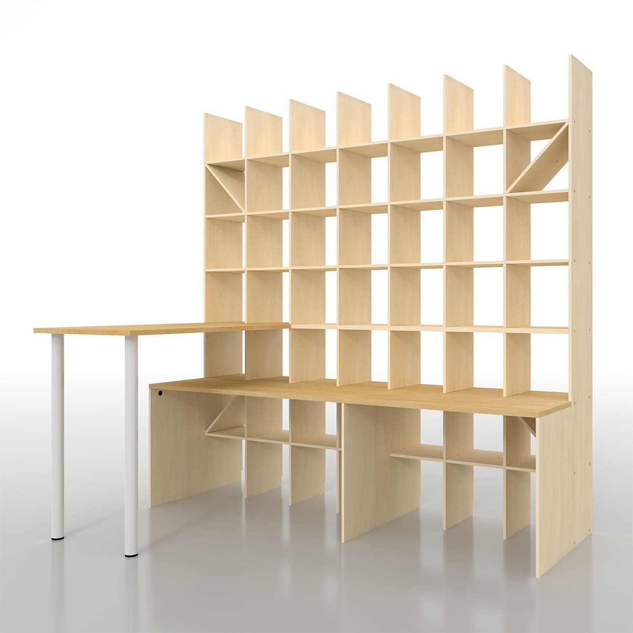 スタンディングテーブル付き本棚 立ち机 スタンディングデスク ハイデスク