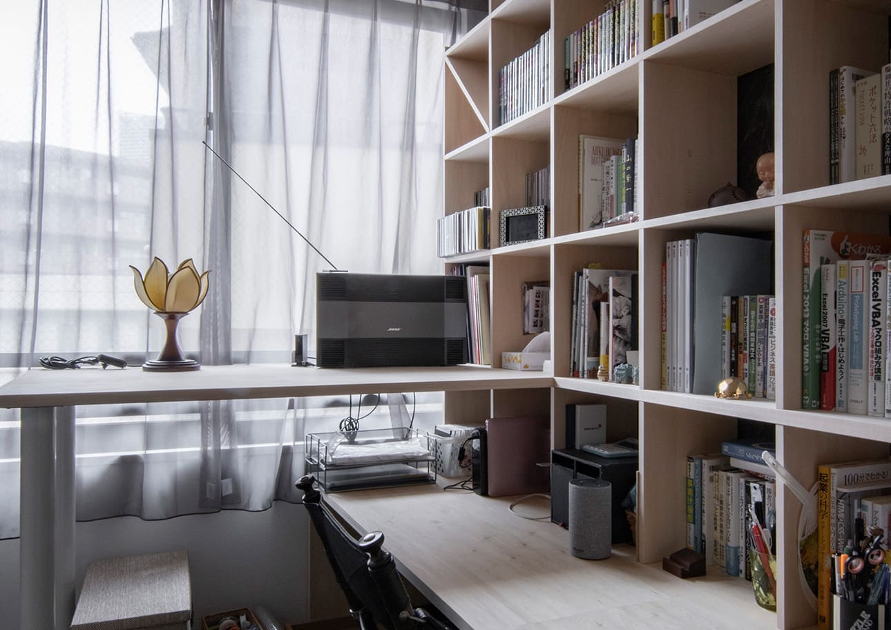 スタンディングテーブル付き本棚 立ち机 スタンディングデスク ハイデスク