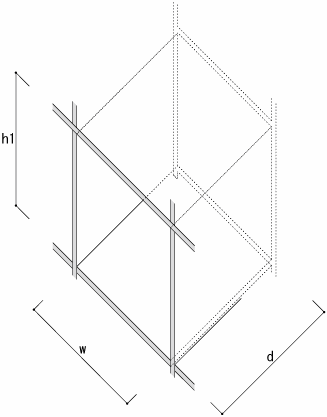 棚内部有効寸法 / Shelf スタンディングデスク+カウンター付き本棚 奥行350mm