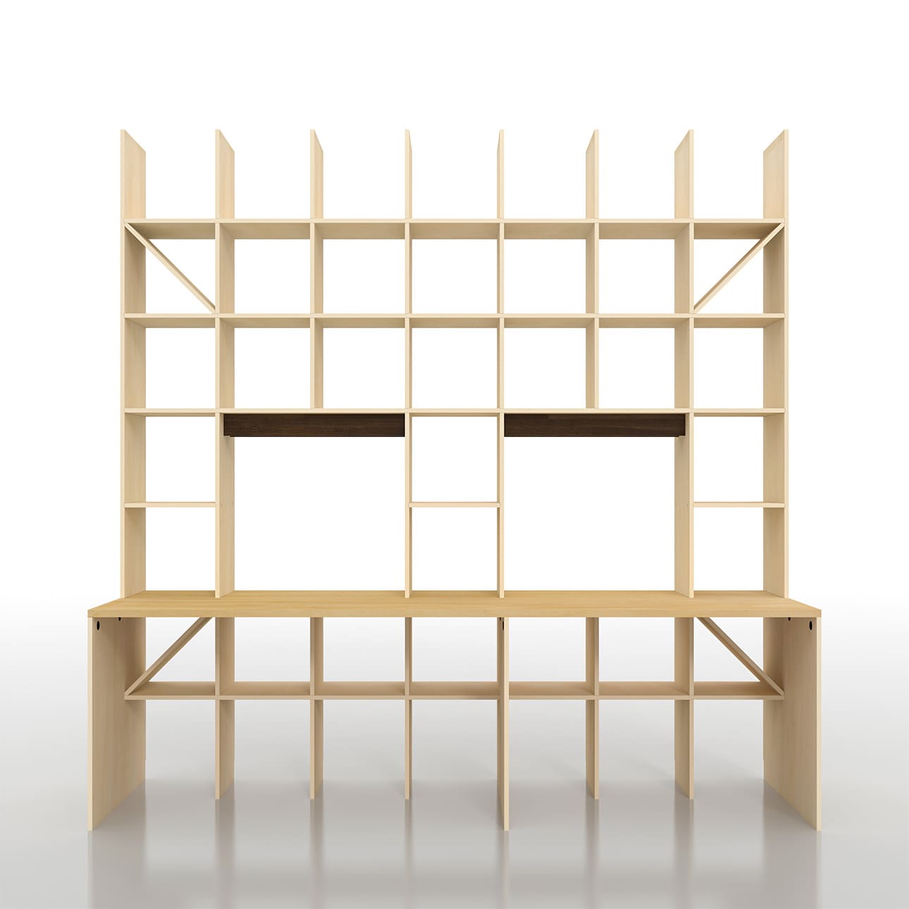 カウンター付き・開口部のある本棚 奥行350mm 縦7コマ×横7コマ 2-222|margherita（マルゲリータ）