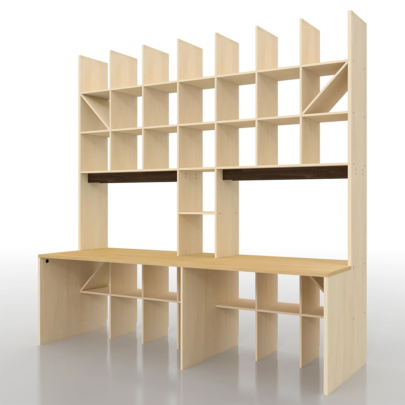 カウンター付き・開口部のある本棚 奥行350mm 縦7コマ×横7コマ 2-223|margherita（マルゲリータ）