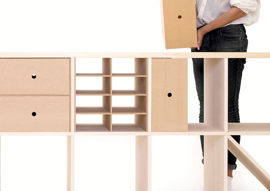 「専用カセット」「トレー」でより機能的な壁面収納に