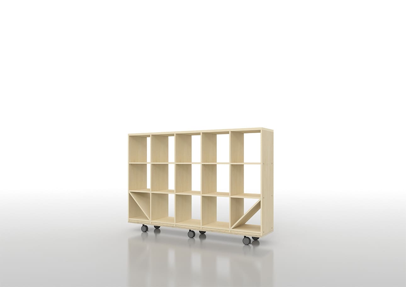 キャスター付き 本棚 移動式 ロータイプ