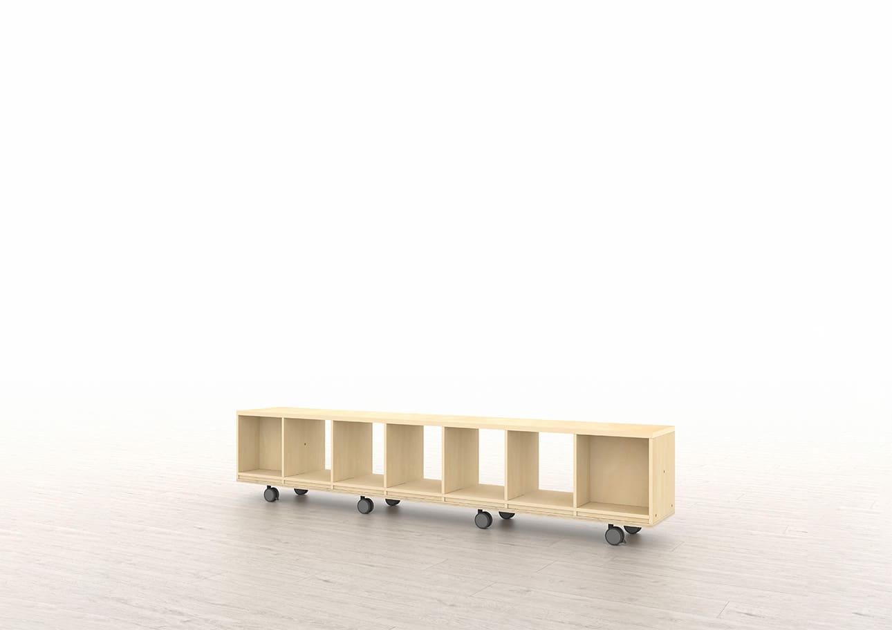 Shelf ロータイプ本棚 移動式 奥行350mm 縦1コマ×横7コマ