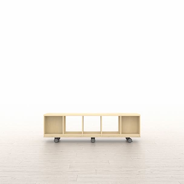 SLF-AR-1800-1-CASTER 壁一面の本棚 奥行350mm ロータイプ キャスターベースセット キャスターベースセット 縦1コマ×横5コマ