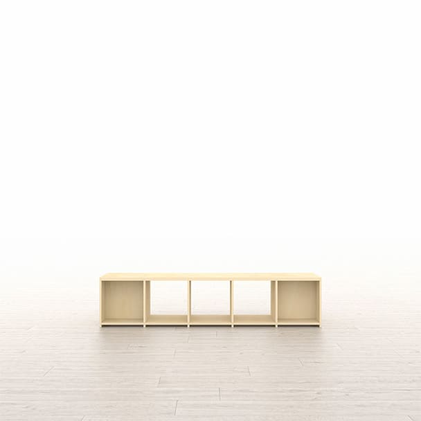 SLF-AR-1800-1 壁一面の本棚 奥行350mm ロータイプ 縦1コマ×横5コマ