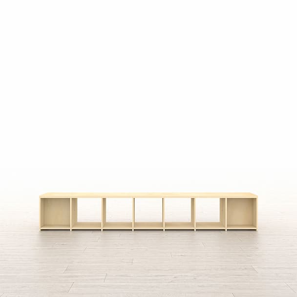 SLF-AR-2400-1 壁一面の本棚 奥行350mm ロータイプ 縦1コマ×横7コマ