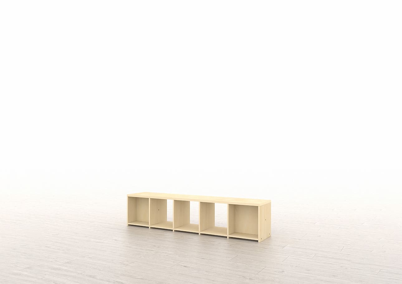 Shelf ロータイプレコード棚 奥行350mm 縦1コマ×横5コマ